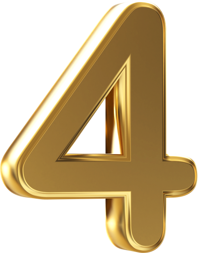 Golden 3d Number 4